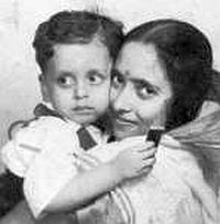 Tapas Sen with his mother. Jessore