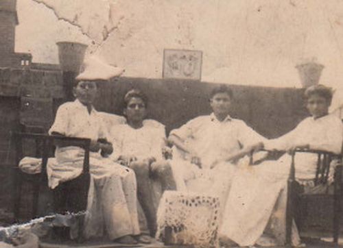 From left to right: friends Rameshwar, Charanjeev Shastry, Yashpal and friend Nand Kishore just before partition of India.