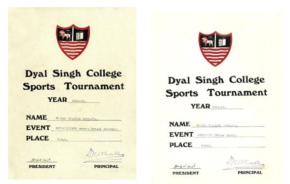 College certificates for Romesh and Somesh