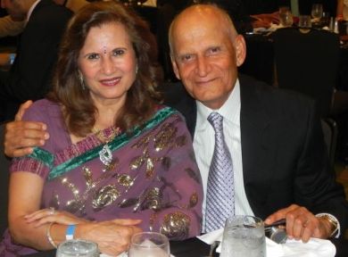Raj Sharma, with his wife Vijay, USA